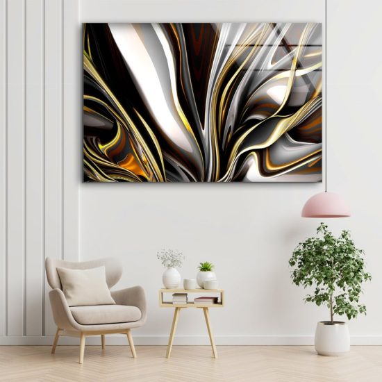 Tempered Glass Printing Wall Decor Ation For Living Room Stained Wall Art Abstract Wall Art 3D Illustration 1