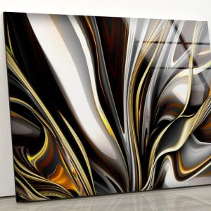 Tempered Glass Printing Wall Decor Ation For Living Room Stained Wall Art Abstract Wall Art 3D Illustration
