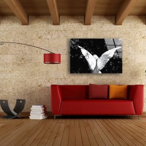 Tempered Glass Printing Wall Decor Ation For Living Room Stained Wall Art Angel Wings Art 2