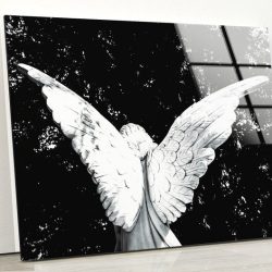 Tempered Glass Printing Wall Decor Ation For Living Room Stained Wall Art Angel Wings Art