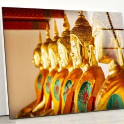 Tempered Glass Printing Wall Decor Ation For Living Room Stained Wall Art Buddha Wall Art