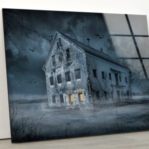 Tempered Glass Printing Wall Decor Ation For Living Room Stained Wall Art Historic Castle Wall Art