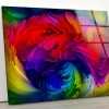 Tempered Glass Printing Wall Decor Ation For Living Room Stained Wall Art Modern Fractal Shape Wall Art