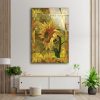 Tempered Glass Printing Wall Decor Ation For Living Room Stained Wall Art Mosaic Yellow Sunflower Wall Art