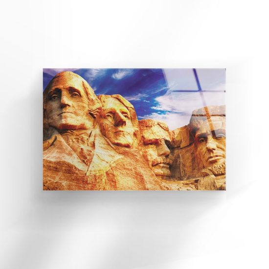 Tempered Glass Printing Wall Decor Ation For Living Room Stained Wall Art Mount Rushmore National 1