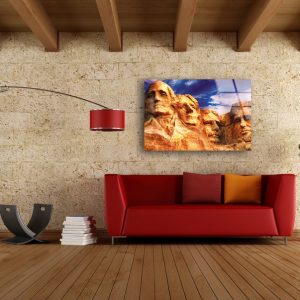 Tempered Glass Printing Wall Decor Ation For Living Room Stained Wall Art Mount Rushmore National 2