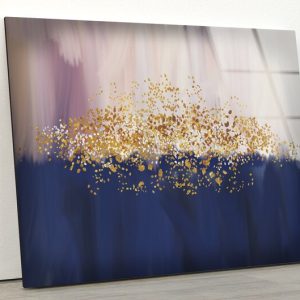 Tempered Glass Printing Wall Decor Ation For Living Room Stained Wall Art Wall Hanging Gold Abstract Wall Art 1