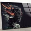 Tempered Glass Printing Wall Decor Ation For Living Room Stained Wall Art Woman Face Wall Art