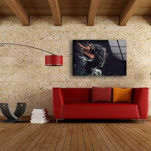Tempered Glass Printing Wall Decor Ation For Living Room Stained Wall Art Woman Face Wall Art 2