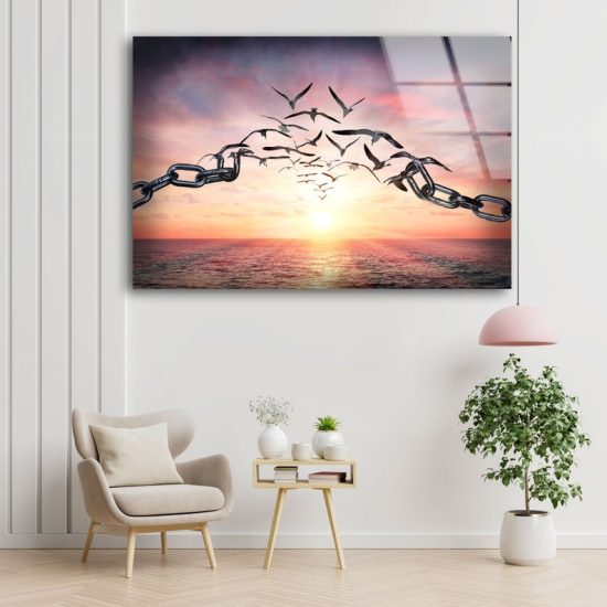 Tempered Glass Printing Wall Decor Ation For Living Room Sunset Bird Wall Art Sunset Sea View Wall Art 2 Tempered Glass Printing Wall Decor Ation For Living Room Sunset Bird Wall Art Sunset Sea View Wall Art 2
