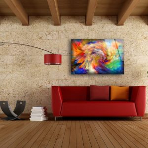 Tempered Glass Printing Wall Decor Ation For Living Room Wall Hanging Abstract Art Fractal Cool Wall Art 1