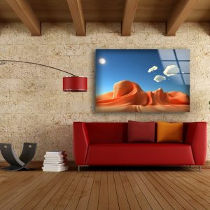 Tempered Glass Printing Wall Decor Ation For Living Room Wall Hanging Abstract Art Surreal 3D Illustration Art 2