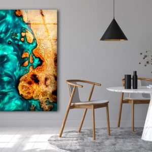 Tempered Glass Printing Wall Decor Ation For Living Room Wall Hanging Epoxy Abstract Art Resin Epoxy Wall Art 1