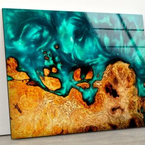 Tempered Glass Printing Wall Decor Ation For Living Room Wall Hanging Epoxy Abstract Art Resin Epoxy Wall Art 2