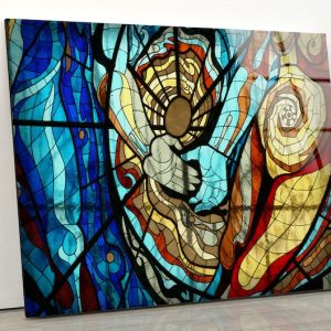 Tempered Glass Printing Wall Decor Ation For Living Room Wall Hanging Marble Wall Art Abstract Glass Desing Art