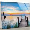 Tempered Glass Printing Wall Decor Ation For Living Room Wall Hanging Sea View Wall Art Lake View Wall Art