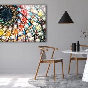 Tempered Glass Printing Wall Decor Ation Stained Wall Art Abstract Fractal Stained Window Glass 2