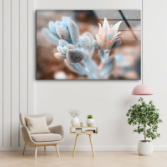 Tempered Glass Printing Wall Decor Glass Wall Art Flower Wall Art Flower Wall Decor Flower Art 2