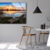 Tempered Glass Printing Wall Decor Uv Printed Home Hanging Sunset On The River Wall Art