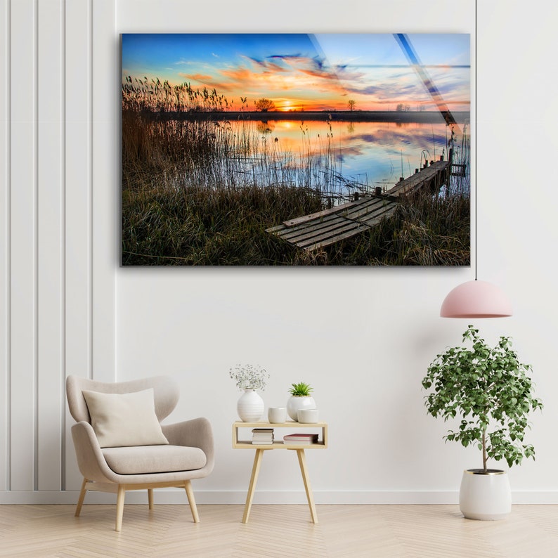 Tempered-Glass-Printing-Wall-Decor-Uv-Printed-Home-Hanging-Sunset-On-The-River-Wall-Art-2 Tempered Glass Printing Wall Decor Uv Printed Home Hanging Sunset On The River Wall Art 2