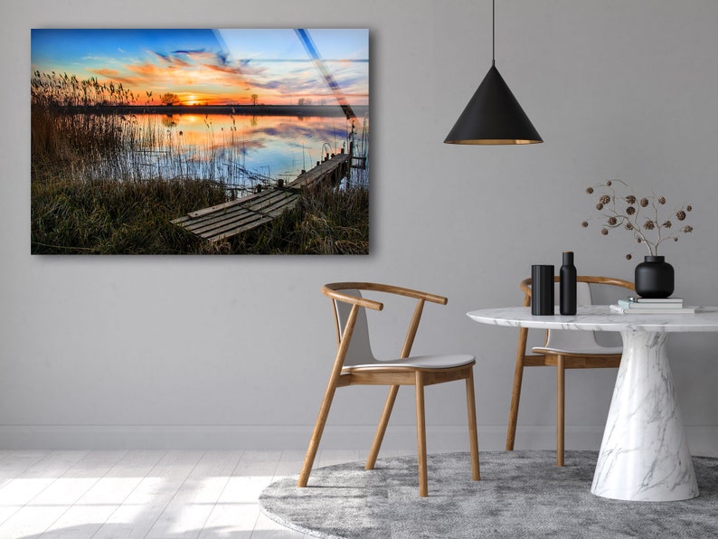 Tempered-Glass-Printing-Wall-Decor-Uv-Printed-Home-Hanging-Sunset-On-The-River-Wall-Art Tempered Glass Printing Wall Decor Uv Printed Home Hanging Sunset On The River Wall Art