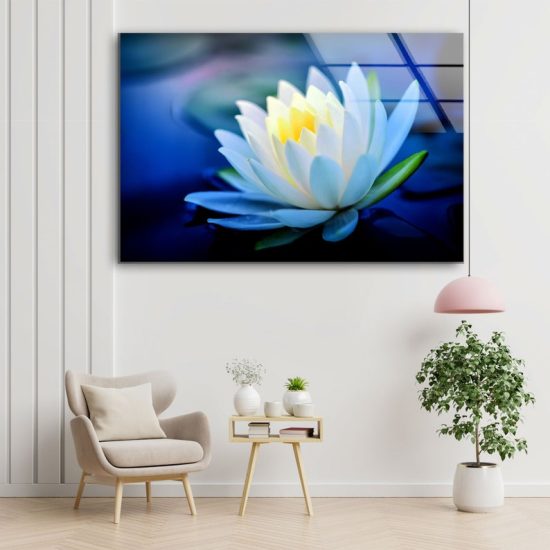 Tempered Glass Wall Art Abstract Art Lotus Flower Wall Art Flower Wall Art 2