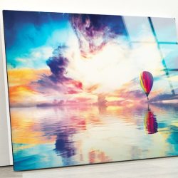 Tempered Glass Wall Art All Decor Glass Printing Wall Hangings Abstract View Hot Air Balloon