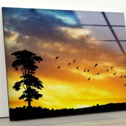 Tempered Glass Wall Art Ation Wall Art Oversized Abstract Art And Cool Wall Hanging Wild Life Sunset Wall Art