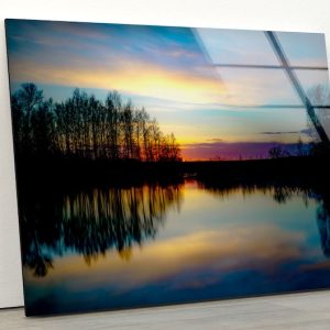 Tempered Glass Wall Art For Restaurant Office Wall Art Lake View Wall Art Sunset View Wall Art Sunset At Forest