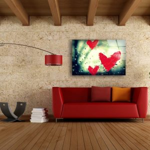 Tempered Glass Wall Art Glass Printing Wall Hangings Valentines For Her Valentines Decor Heart Wall Art 1