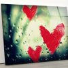 Tempered Glass Wall Art Glass Printing Wall Hangings Valentines For Her Valentines Decor Heart Wall Art