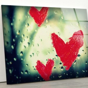 Tempered Glass Wall Art Glass Printing Wall Hangings Valentines For Her Valentines Decor Heart Wall Art