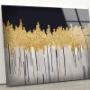 Tempered Glass Wall Art Glass Wall Decor Glass Wall Printing Fractal Wall Art Silver Gold Abstract Wall Art
