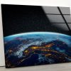 Tempered Glass Wall Art Glass Wall Decor Glass Wall Printing World Wall Art World Space Wall Art Galaxy Wall Art