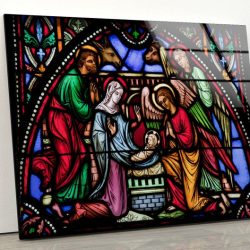 Tempered Glass Wall Art Home Hanging Christ Window Wall Art Jesus Wall Art Stained Glass Wall Art