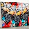 Tempered Glass Wall Art Home Hanging Modern Wall Decor Abstract Stained Glass Wall Art