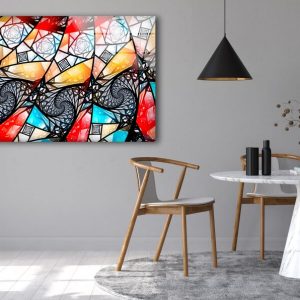 Tempered Glass Wall Art Home Hanging Modern Wall Decor Abstract Stained Glass Wall Art 2