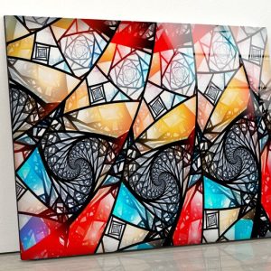 Tempered Glass Wall Art Home Hanging Modern Wall Decor Abstract Stained Glass Wall Art