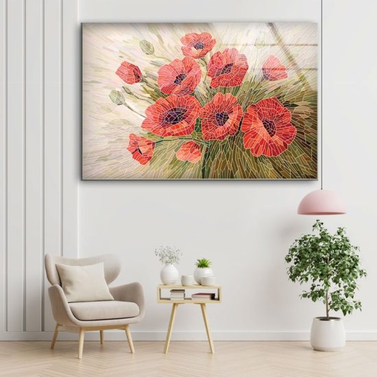 Tempered Glass Wall Art Natural And Vivid Flower Wall Art Stained Flower 1