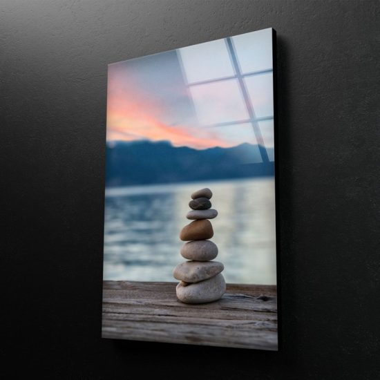 Tempered Glass Wall Art Oversized Balanced Stones Wall Art Zen Stones Wall Art Stacked Stones Wall Art Yoga Decor Art 2