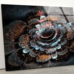 Tempered Glass Wall Art Uv Printed Home Wall Hanging Stained Wall Art Flower Wall Art