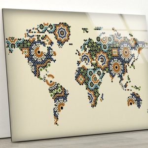 Tempered Glass Wall Art Valentines Decor Glass Printing Stained Wall Art Wall Hanging World Map Wall Art Mosaic Wall Art
