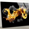 Tempered Glass Wall Art Valentines Gold Wall Decor Glass Printing Golden Wall Hangings Abstract Wall Art