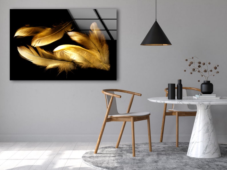 Tempered-Glass-Wall-Art-Valentines-Gold-Wall-Decor-Glass-Printing-Wall-Hangings-Gold-Feather-Wall-Art-2 Tempered Glass Wall Art Valentines Gold Wall Decor Glass Printing Wall Hangings Gold Feather Wall Art 2
