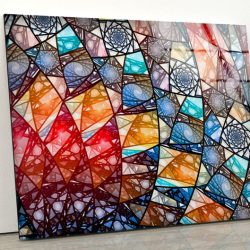 Tempered Glass Wall Decor Abstract Wall Art Stained Glass Wall Art Fractal Wall Art
