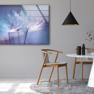 Tempered Glass Wall Decor Glass Printing Dandelion Wall Art Flowers Wall Art 1