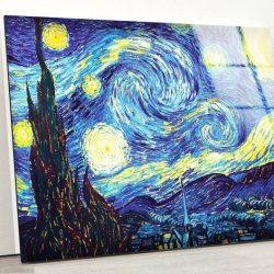 Tempered Glass Wall Decor Glass Printing Legendary Master Art Vincent Van Gogh Starry Night Valentines