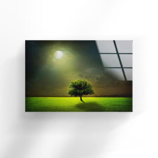 Tempered Glass Wall Decor Glass Printing Wall Hangings Abstract Abstract Tree Wall Art 1