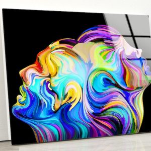 Tempered Glass Wall Decor Glass Printing Wall Hangings Abstract Abstract Woman Face