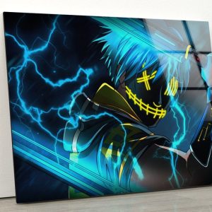 Tempered Glass Wall Decor Glass Printing Wall Hangings Abstract Anime Ninja